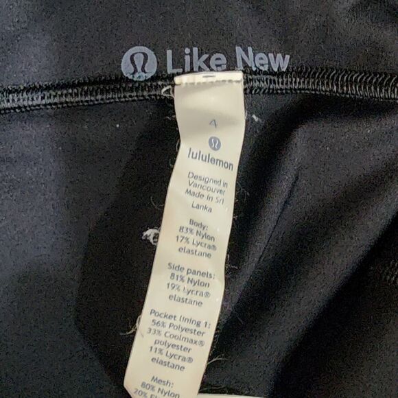 Lululemon‎ Leggings Colour Me Quick 7/8  25" Black Flash Light Tone Size 4 - Picture 10 of 10
